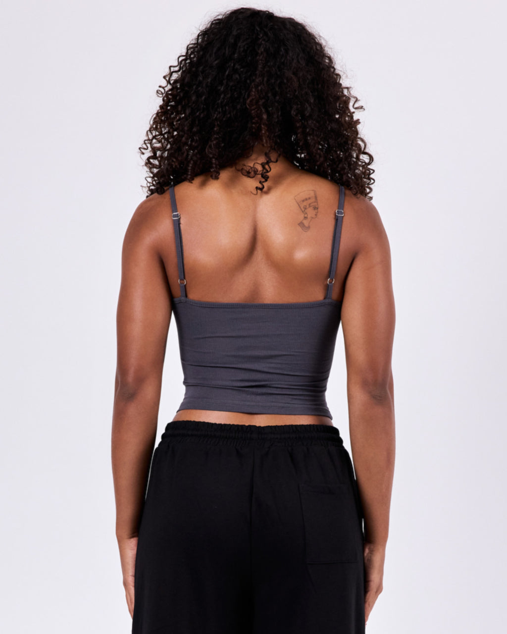 Ribbed Structured Tank Top — Steel Gray