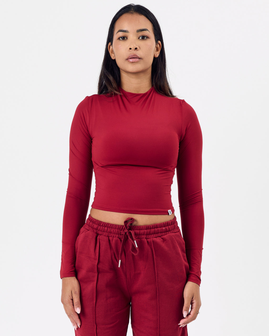 Line Long Sleeve Top — Cherry Red