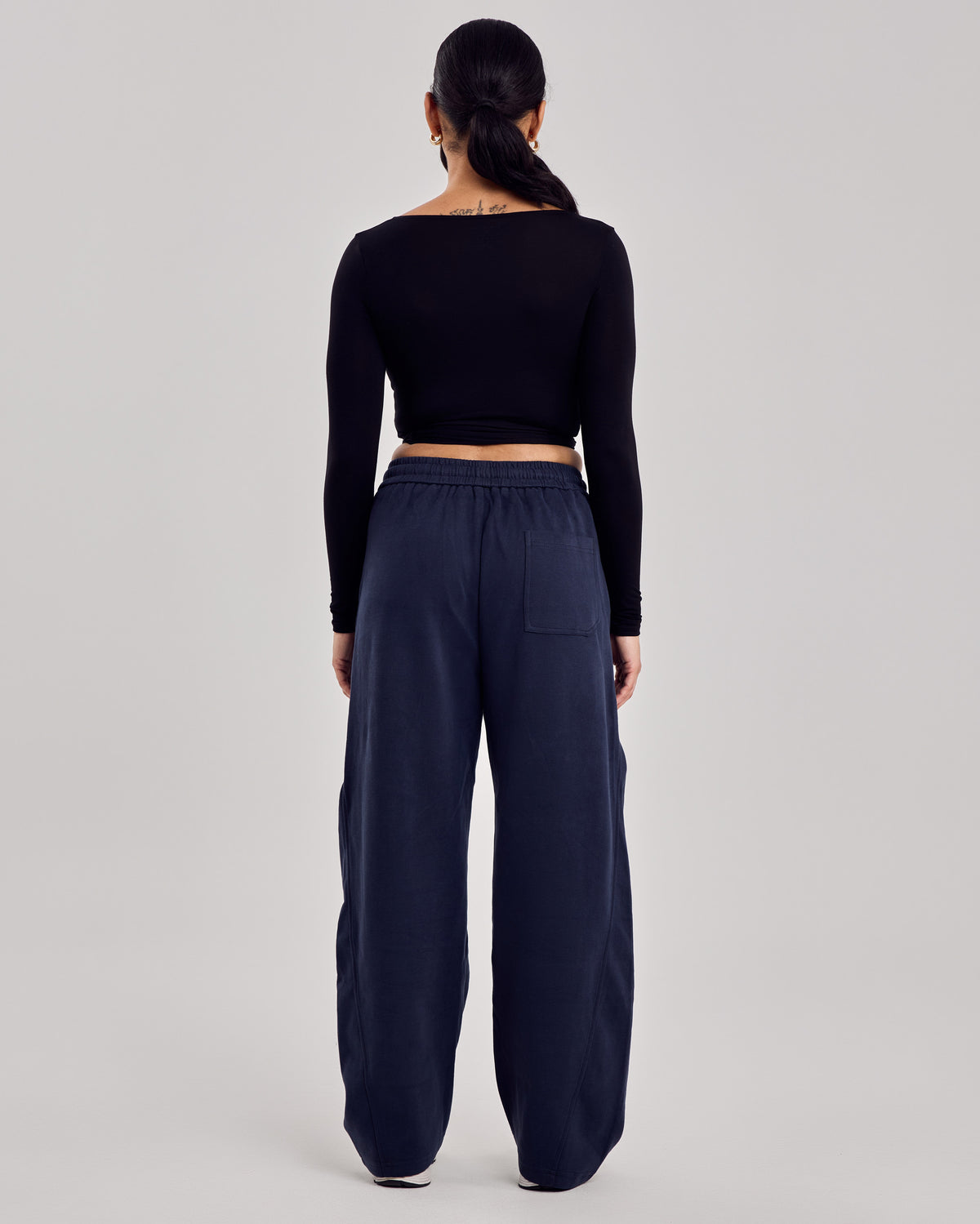 Ballet Wrap Cotton Top — Jet Black