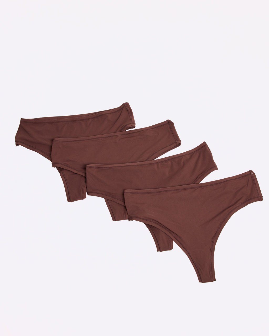 4 Pack Invisible High Waist Thong - Unity Set — Walnut