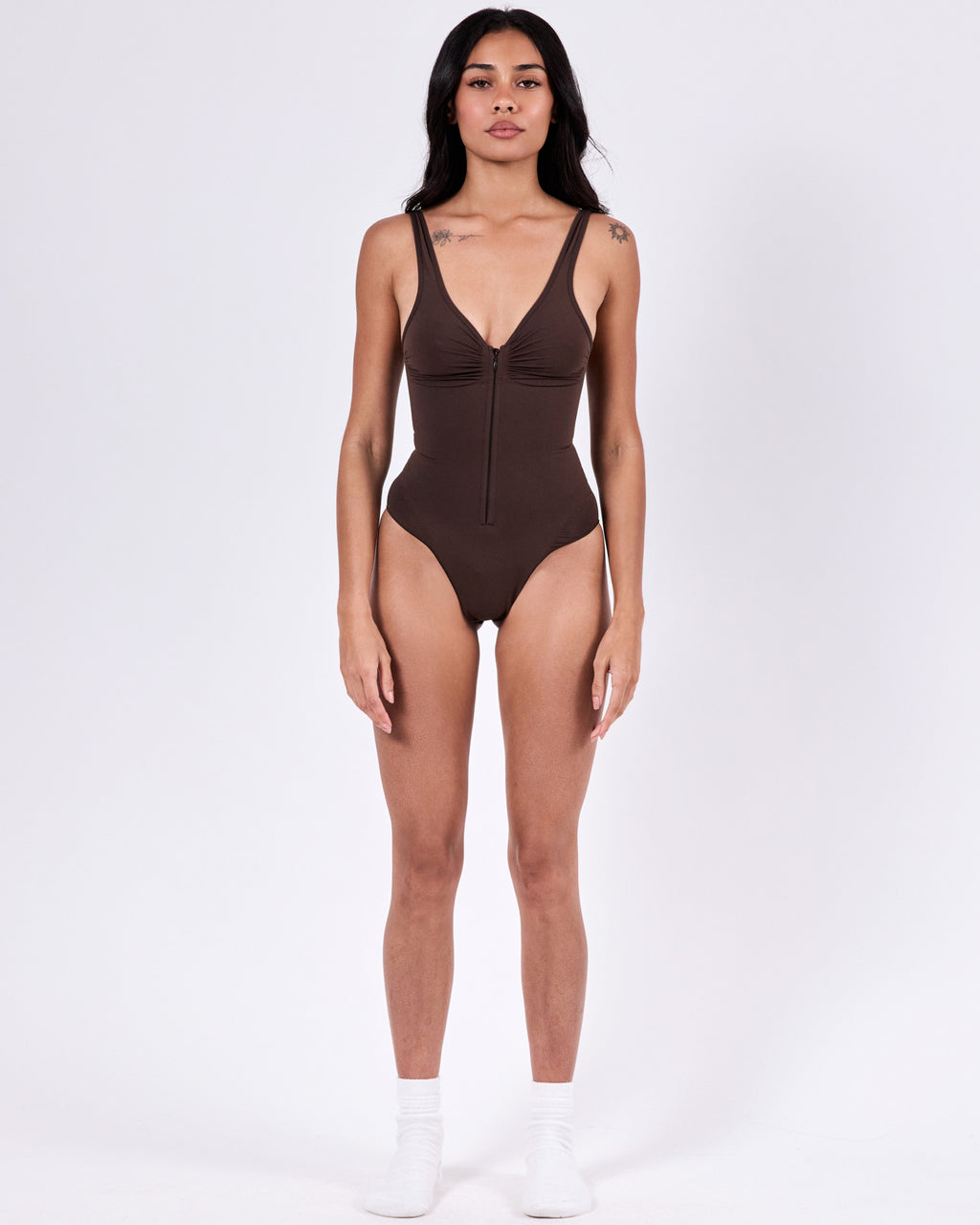 Hourglass Zip Bodyshaper — Nude Brown