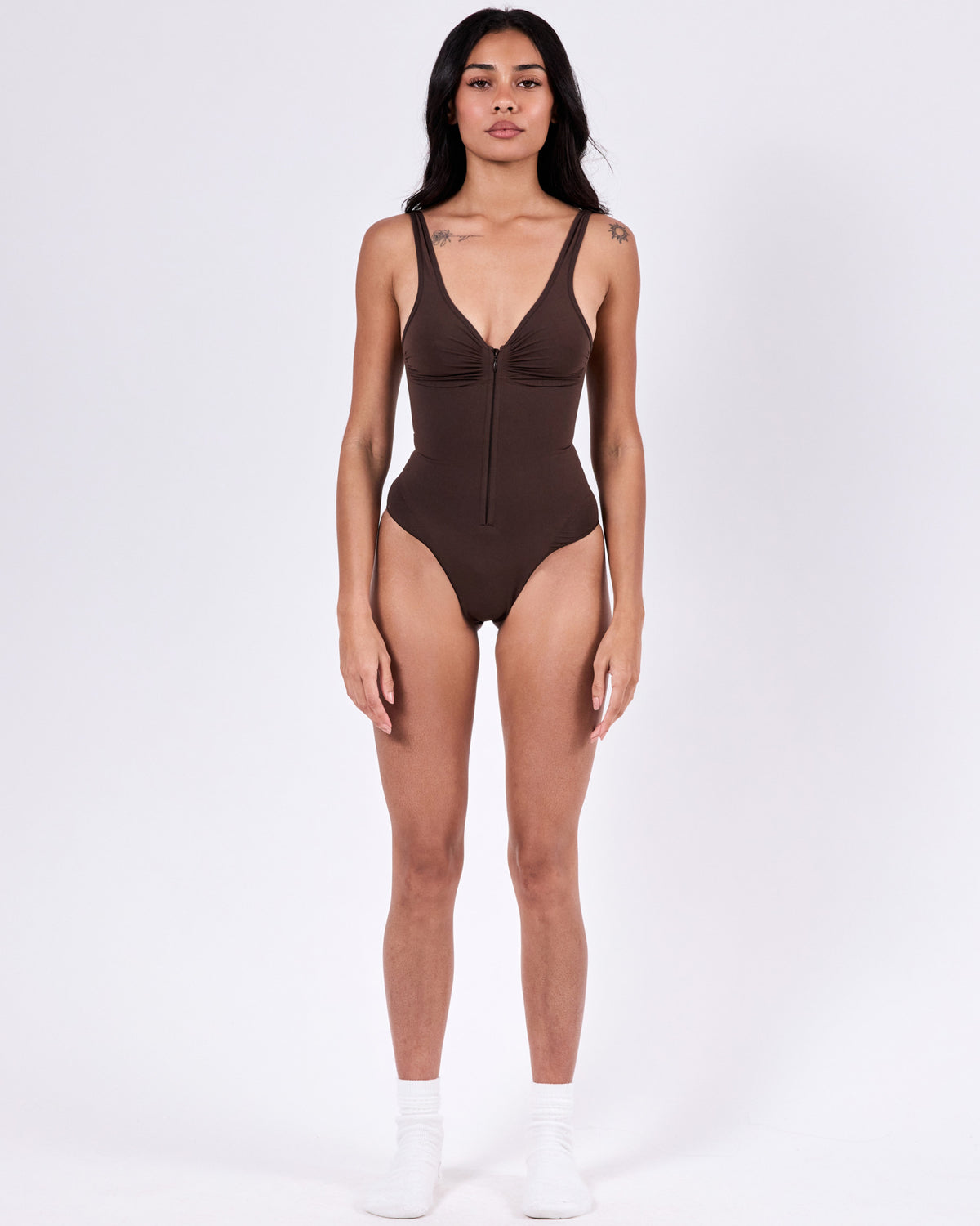 Hourglass Zip Bodyshaper — Nude Brown