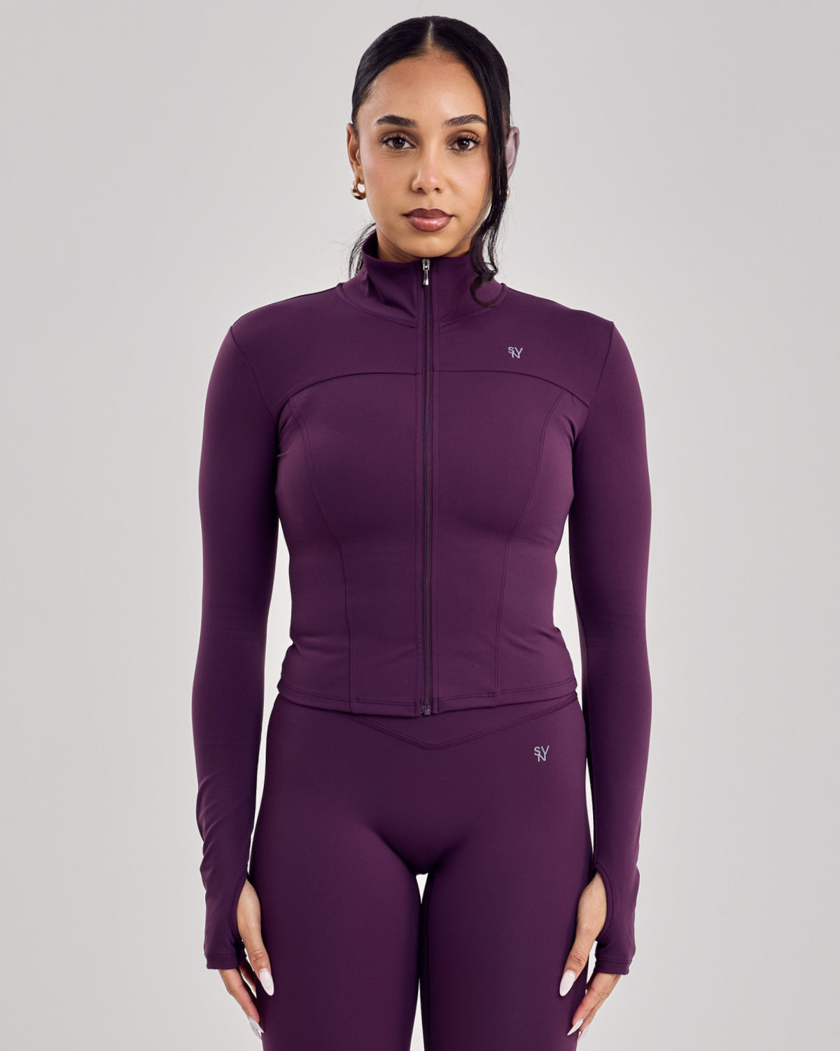 Varsity Fitted Jacket — Plum