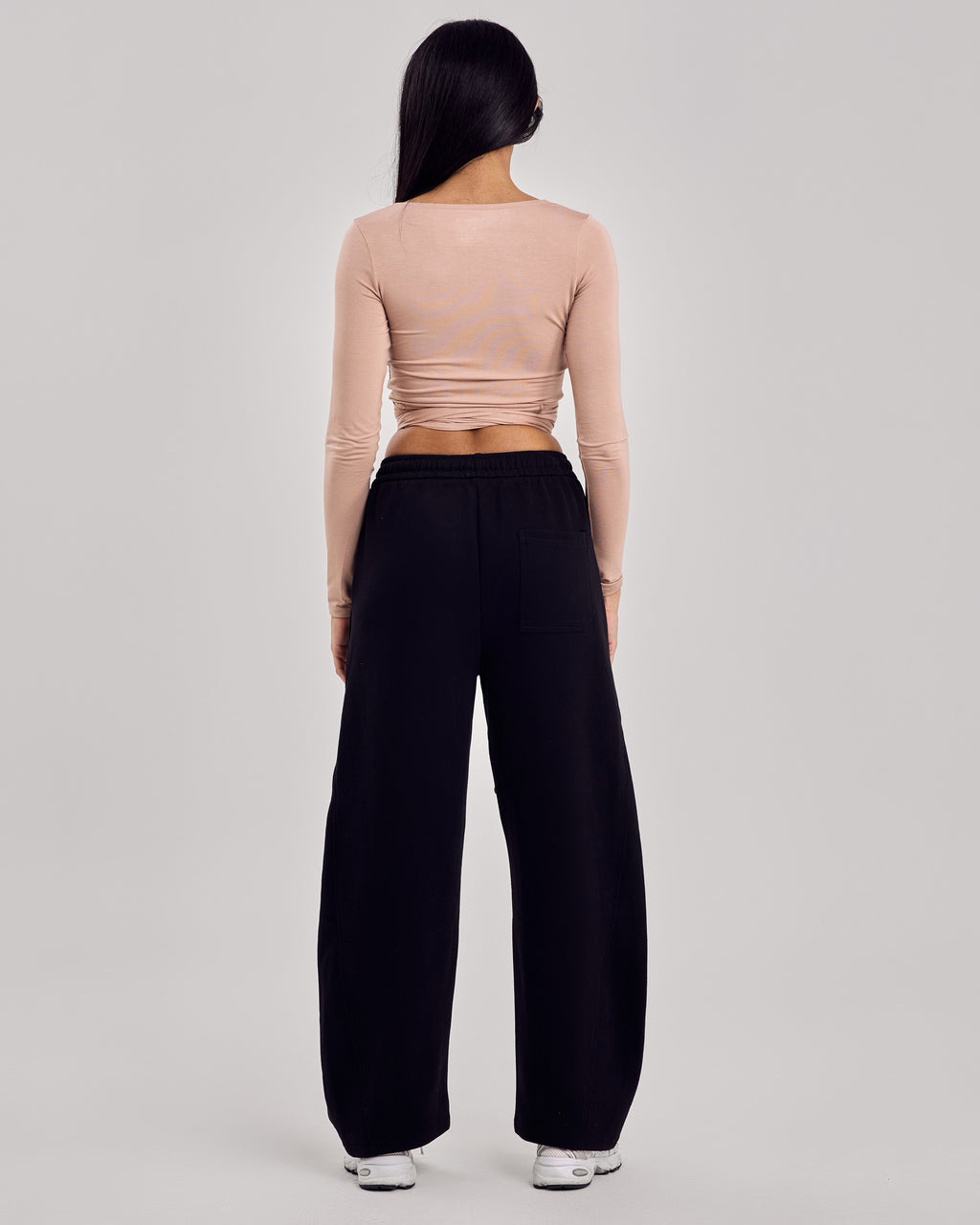 Ballet Wrap Cotton Top — Milk Tea