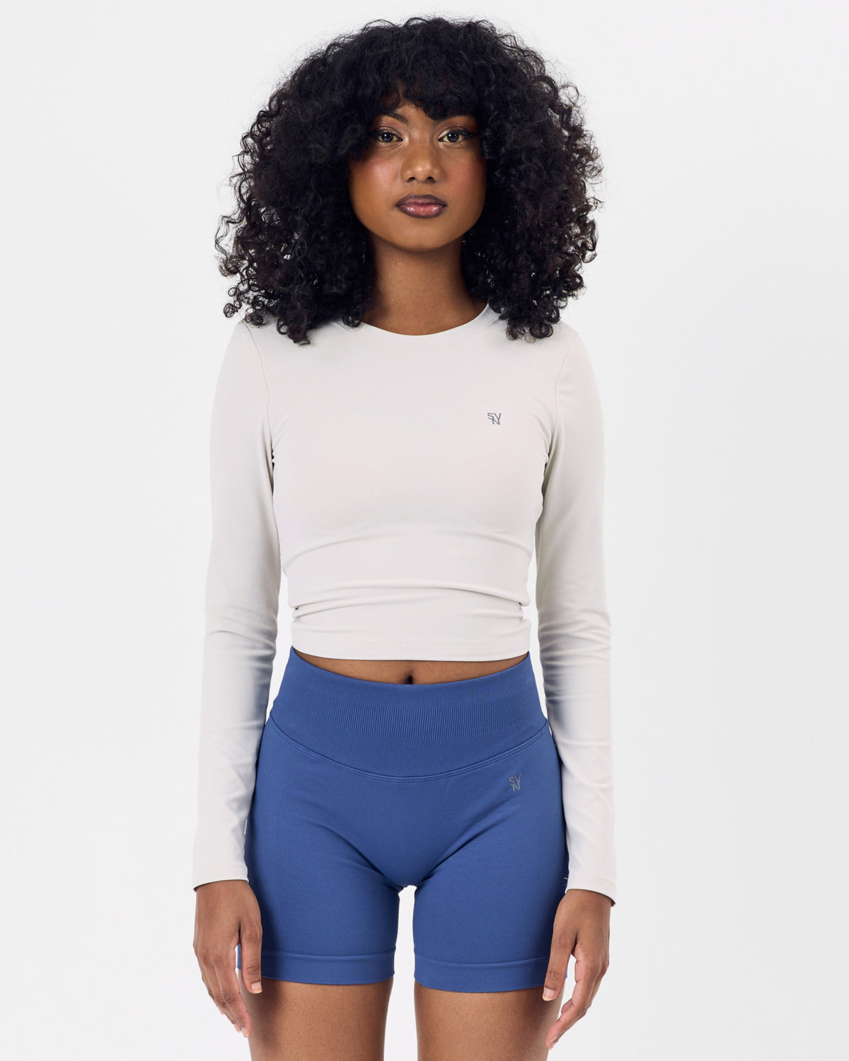 Open Back Long Sleeve Top — Almost White