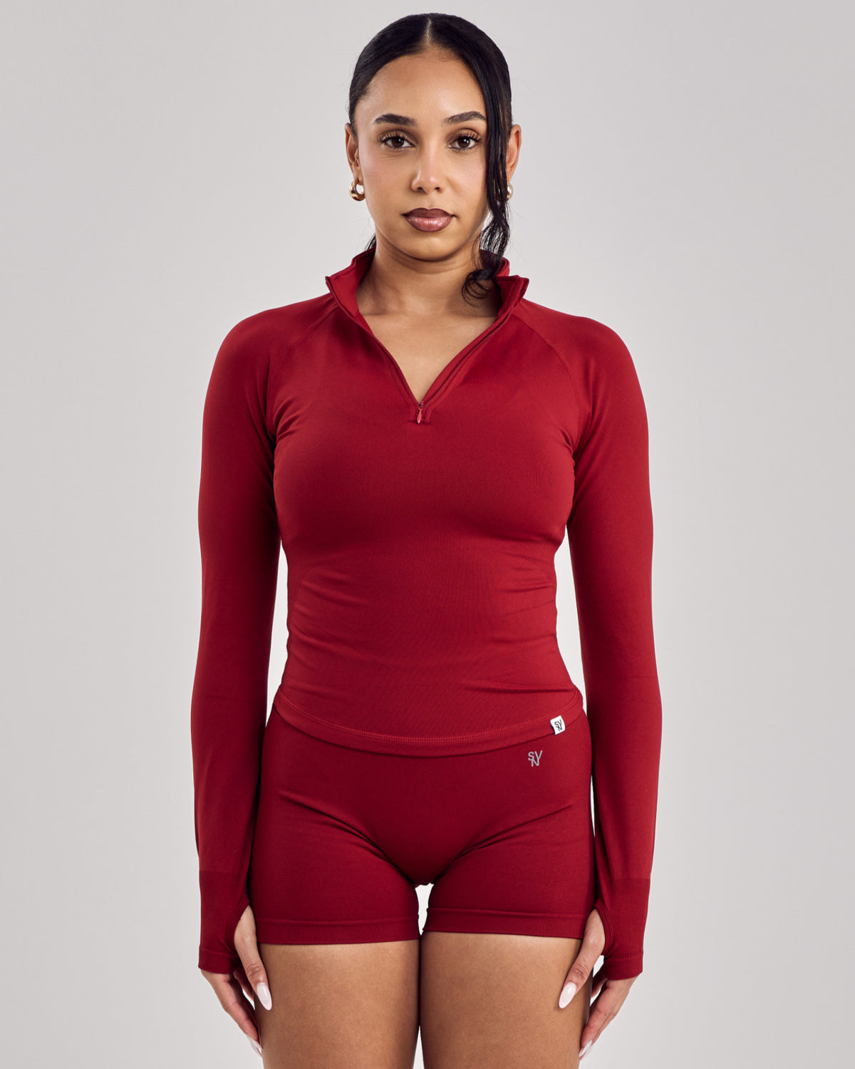 Fitted Seamless Jacket — Cherry Red