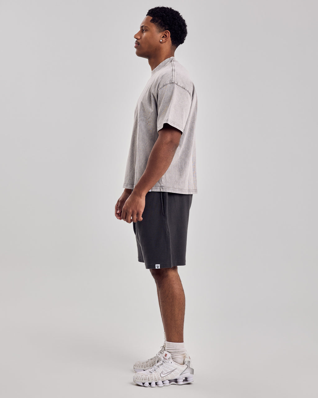 Oversized Acid Boxy T-Shirt — Washed Gray