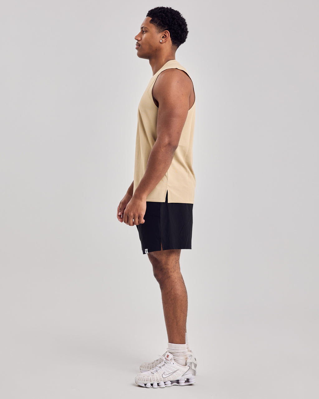 Premium Mesh Tank Top — Latte