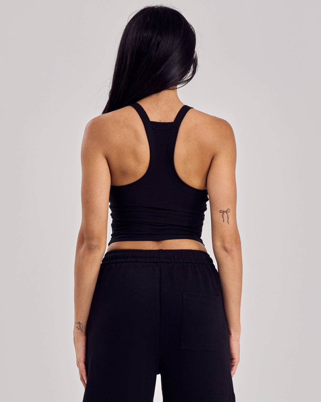 Essential Ribbed Tank Top — Jet Black