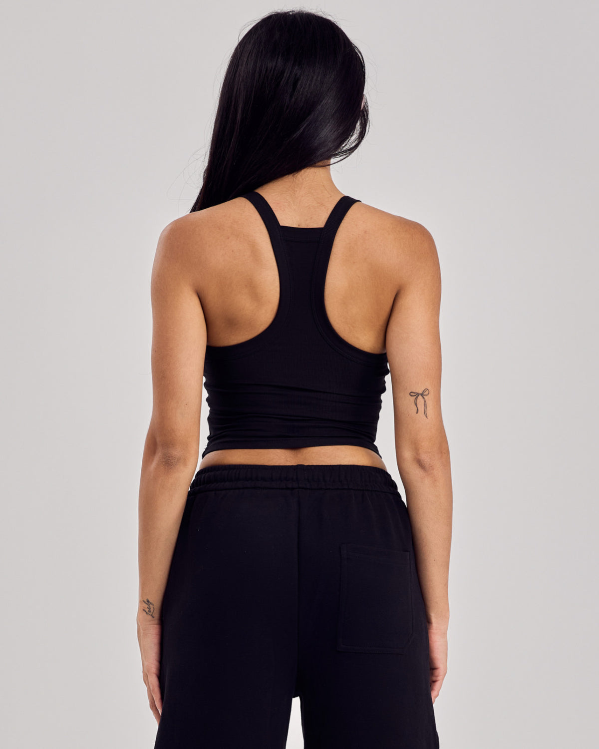 Essential Ribbed Tank Top — Jet Black