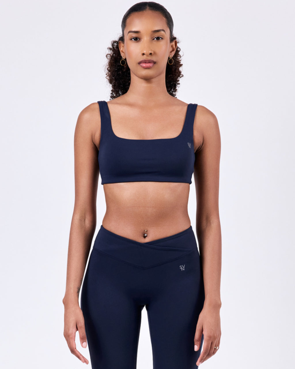 Solstice Square Neck Bra — Navy