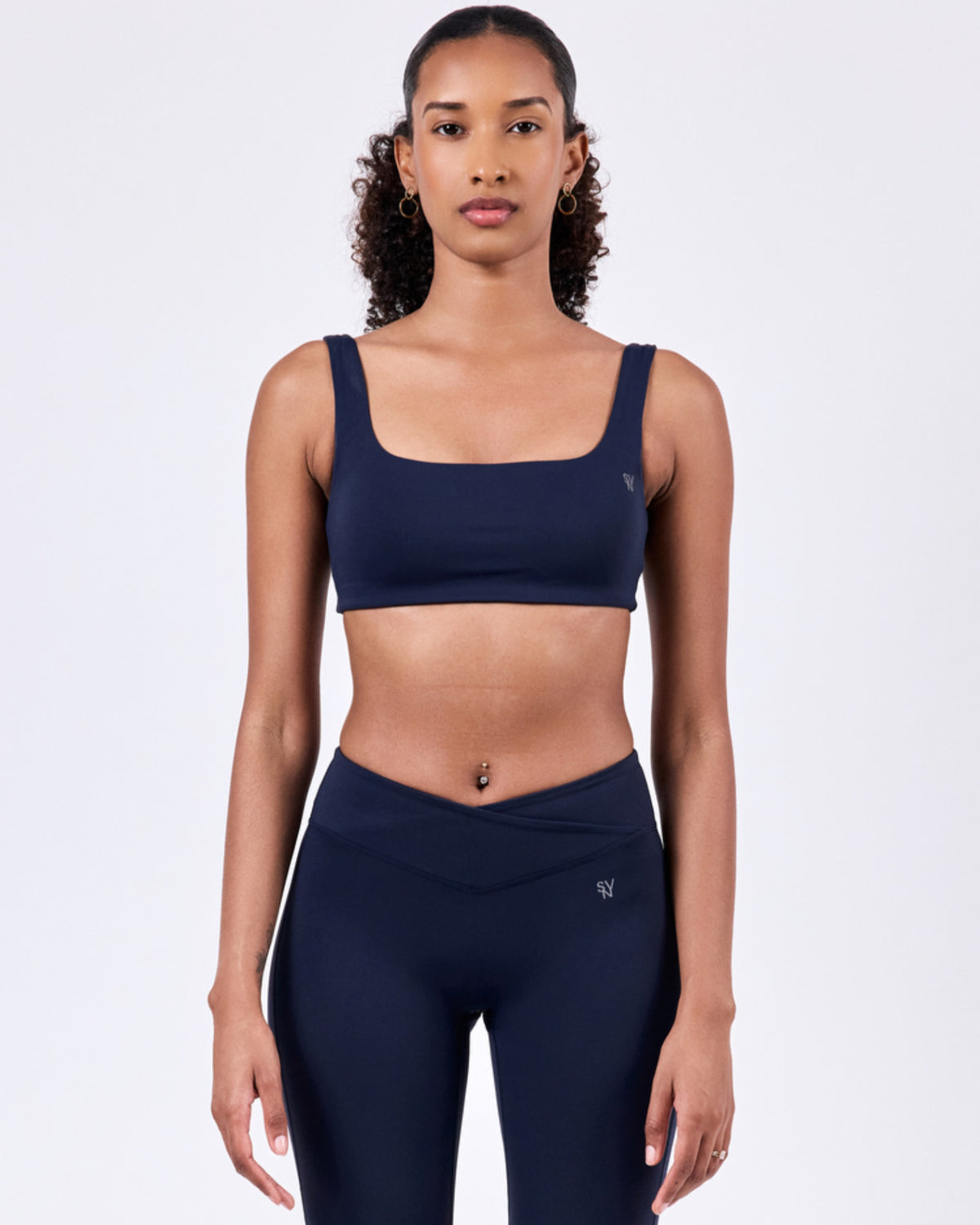 Solstice Square Neck Bra — Navy