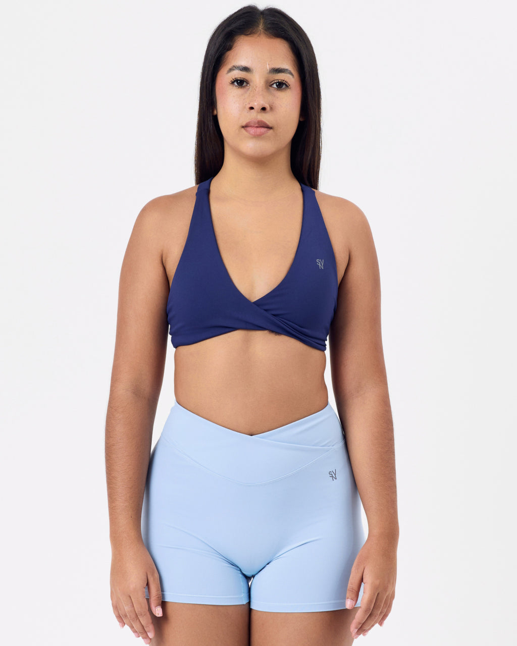 Twisted Front Bra — Navy Blue