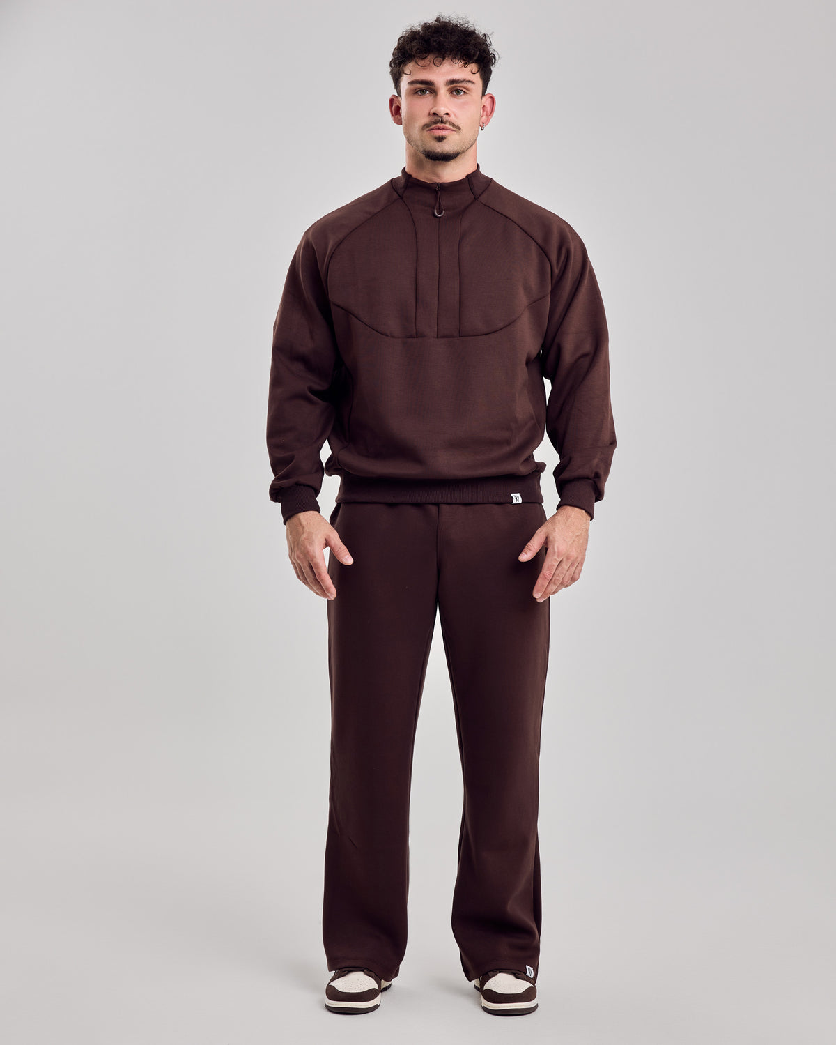 Comfort Zip Oversized Sweater — Warm Brown