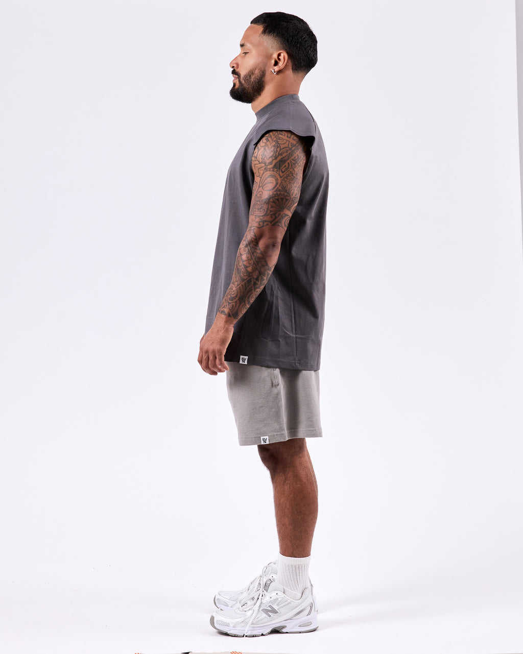 Oversized Alpha Tank Top — Frost Gray