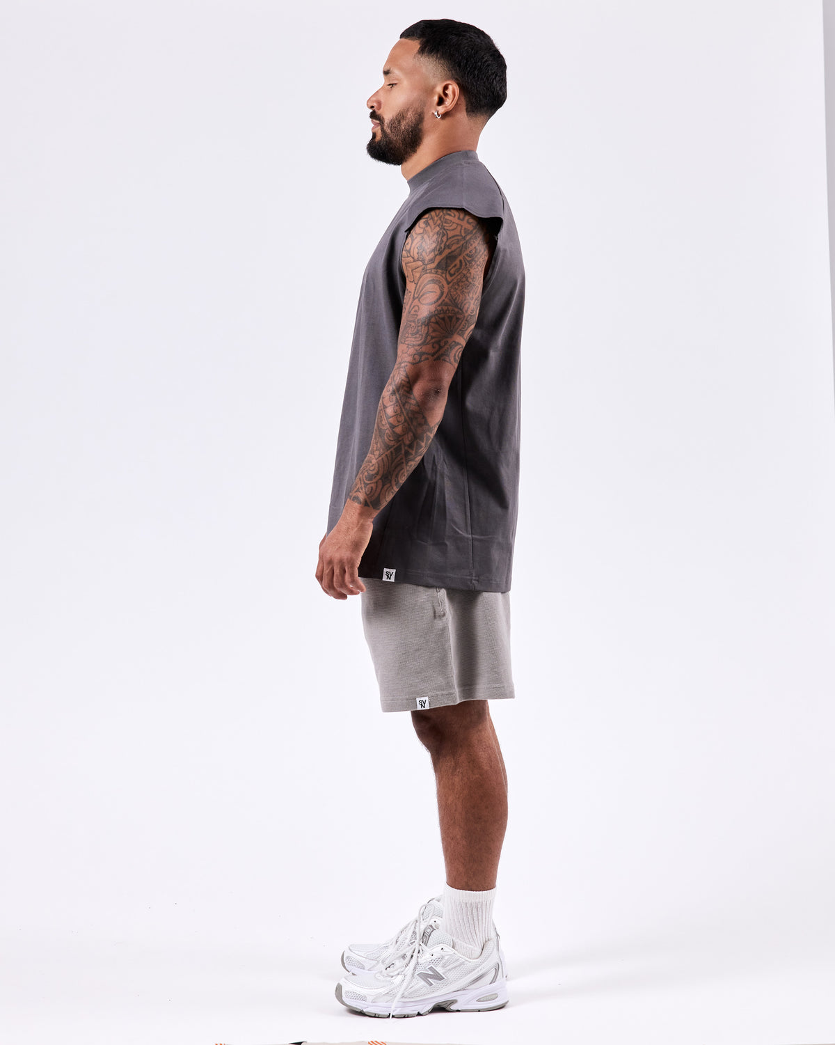 Oversized Alpha Tank Top — Frost Gray