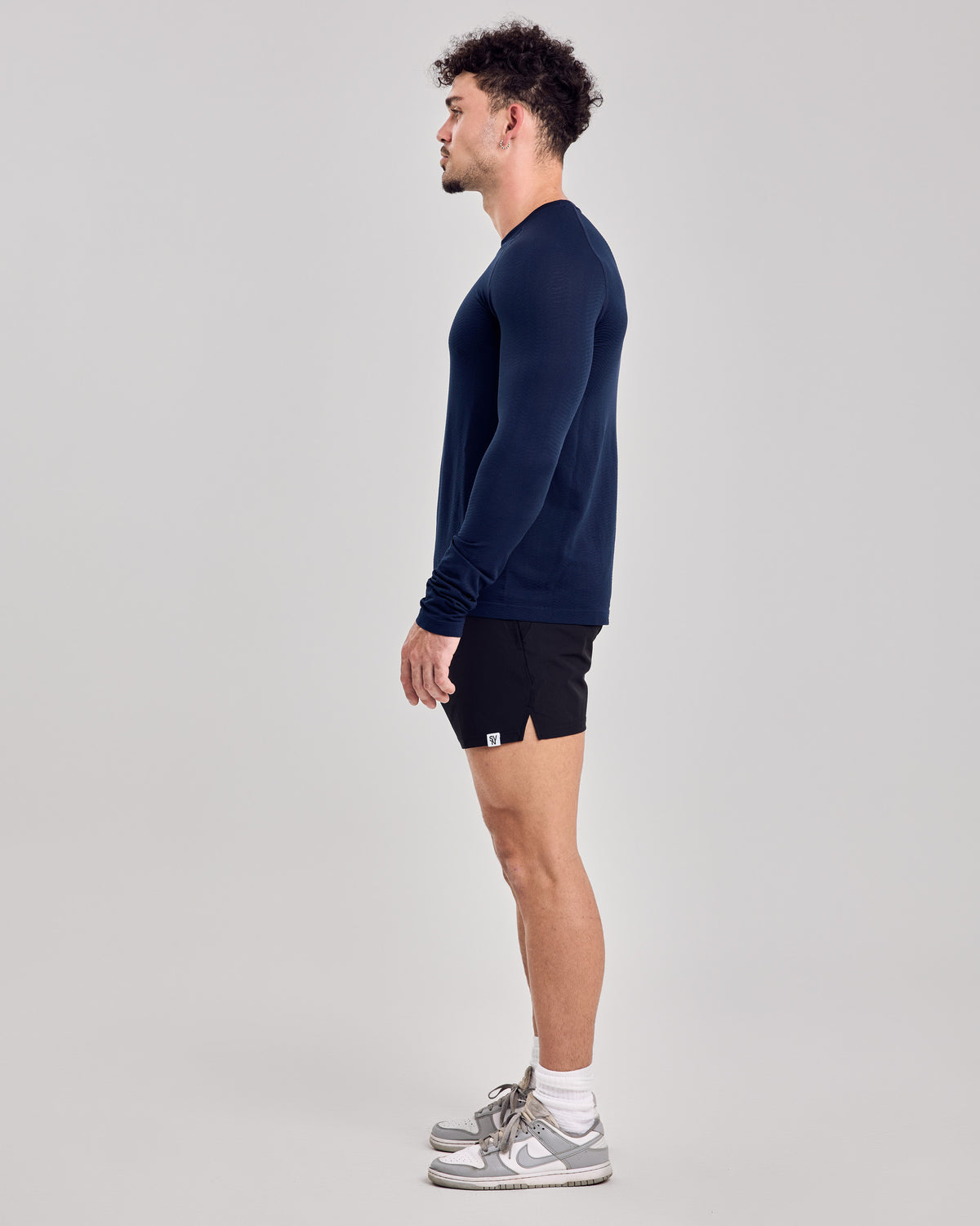 Textured Long Sleeve Jersey — Dark Blue