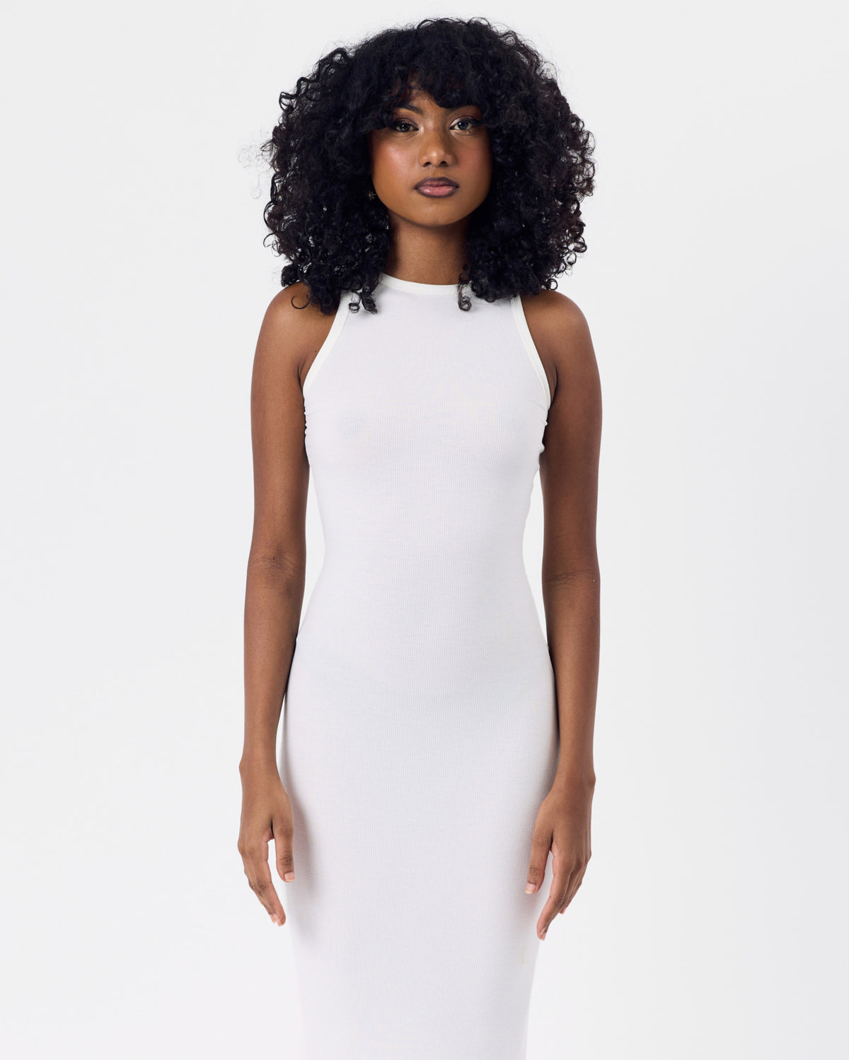 Ribbed Cotton Maxi Dress 1 — Coconut White