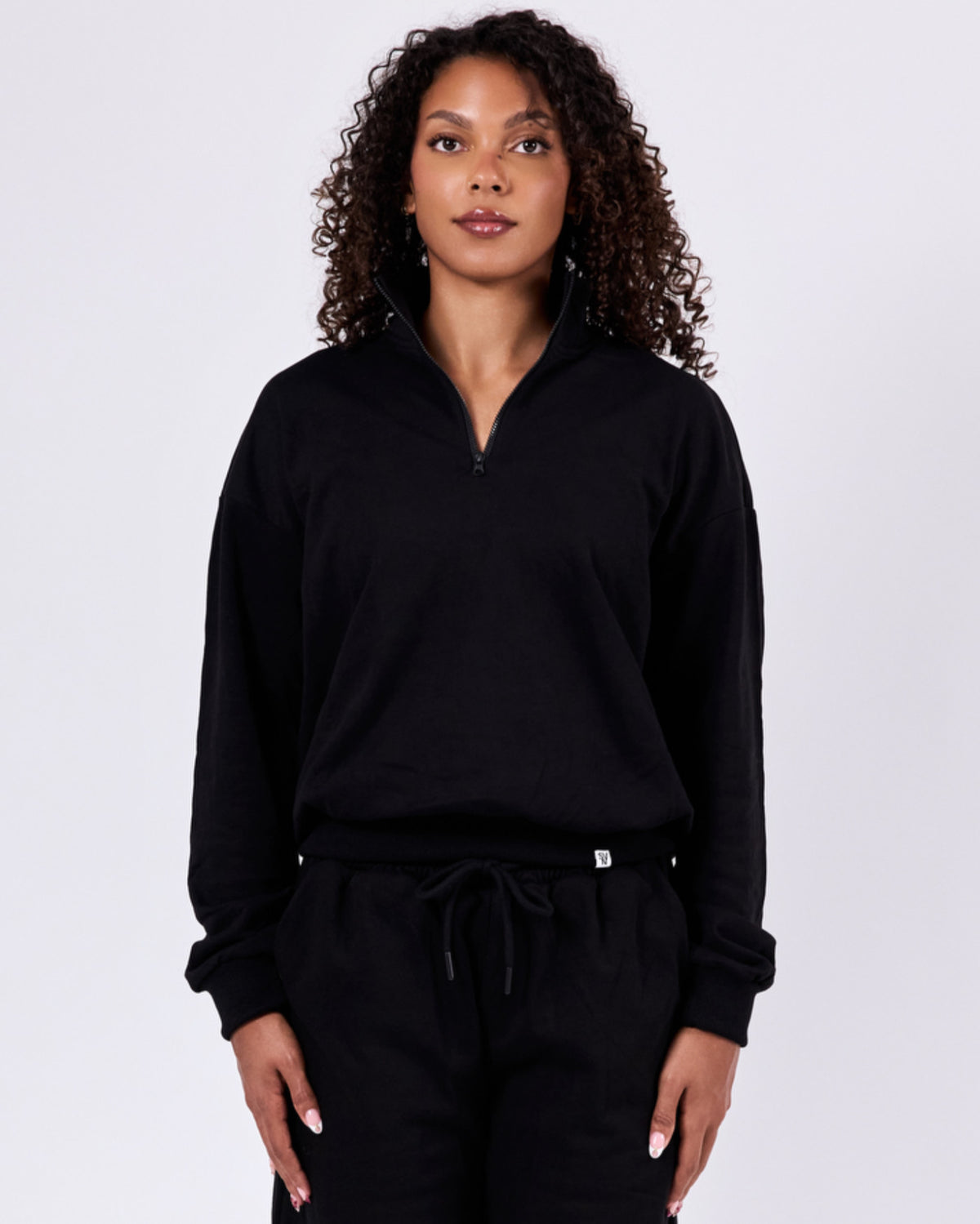 Retro Zip Sweater — Jet Black