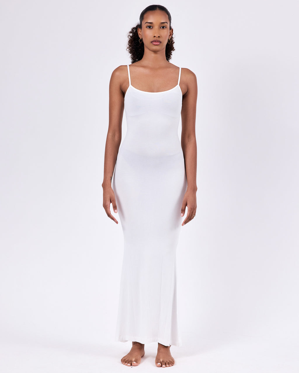 Ribbed Cotton Maxi Dress 2 — Coconut White
