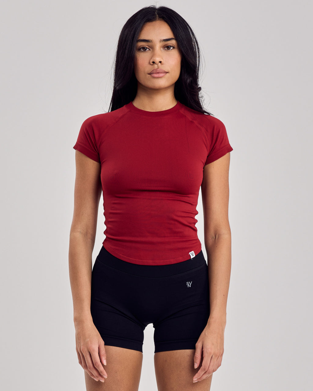 Fitted Seamless T-Shirt — Cherry Red
