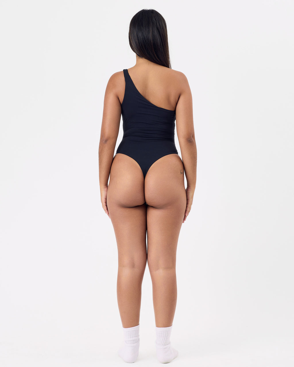 Second Skin One Shoulder Bodysuit — Jet Black