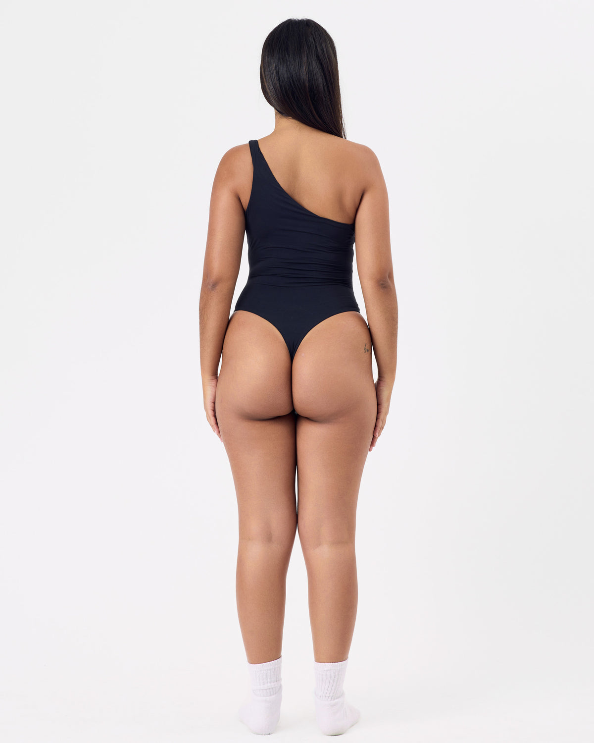 Second Skin One Shoulder Bodysuit — Jet Black