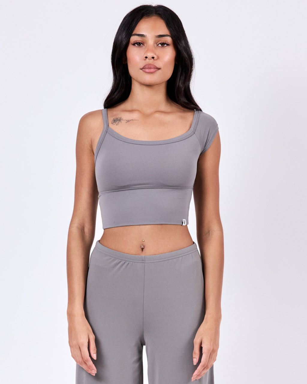 Ivy Cropped Top — Classic Gray