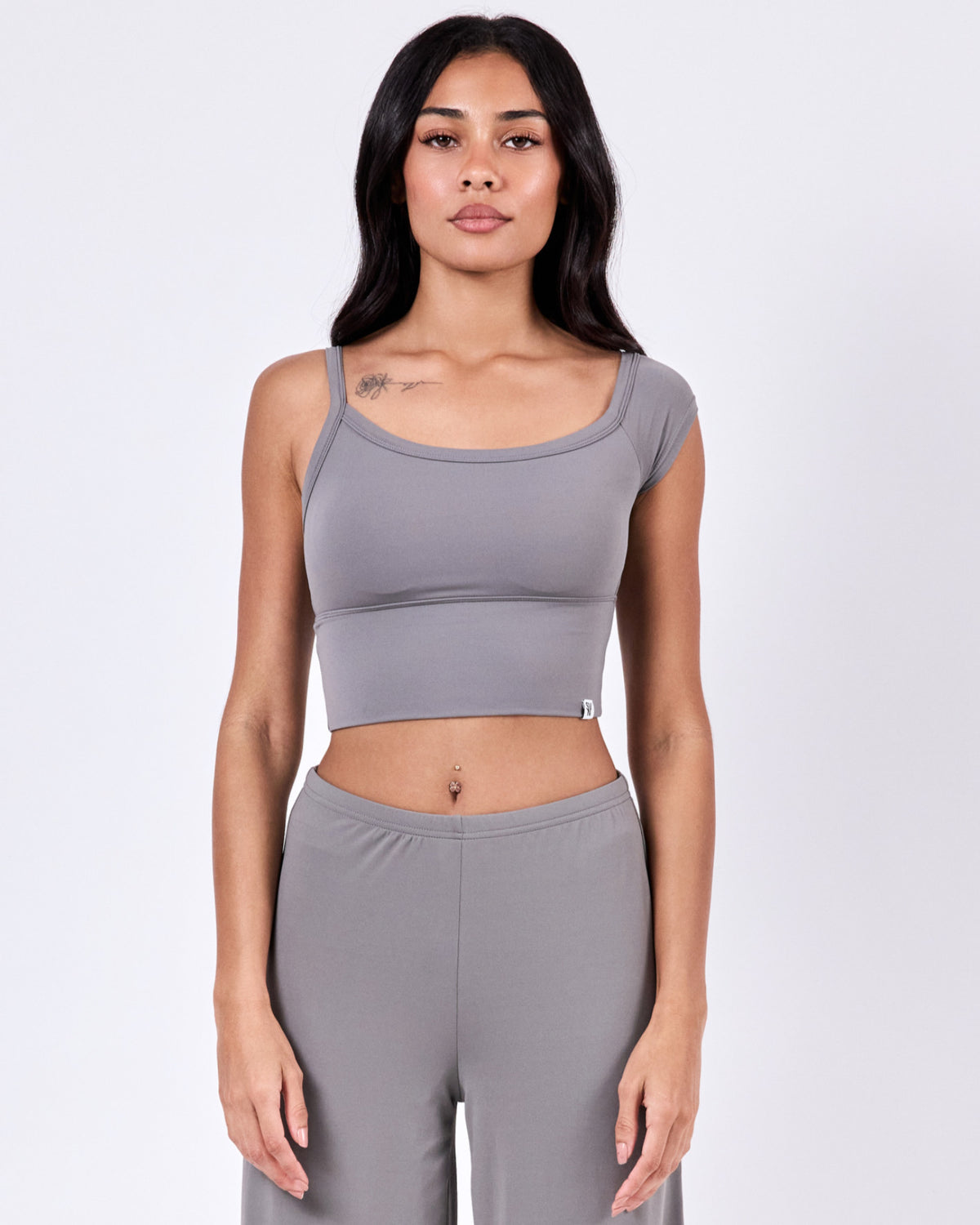 Ivy Cropped Top — Classic Gray