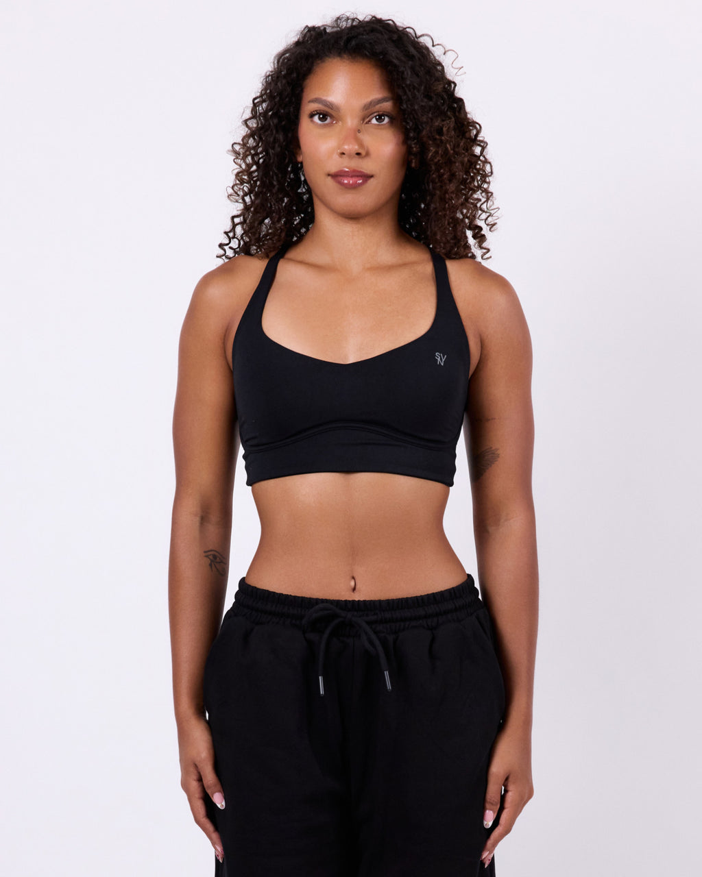 Varsity Plus Bra — Jet Black